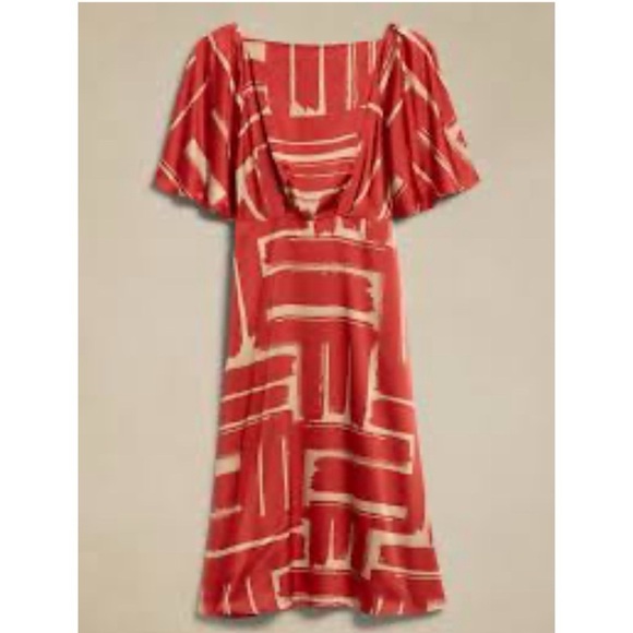 Banana Republic Factory Pink Midi Sundress with Flutter Sleeves - Picture 1 of 14